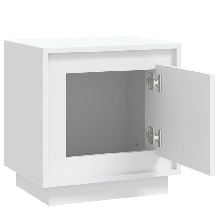 Table de chevet blanc 44x35x45 cm bois d’ingénierie - Photo n°6