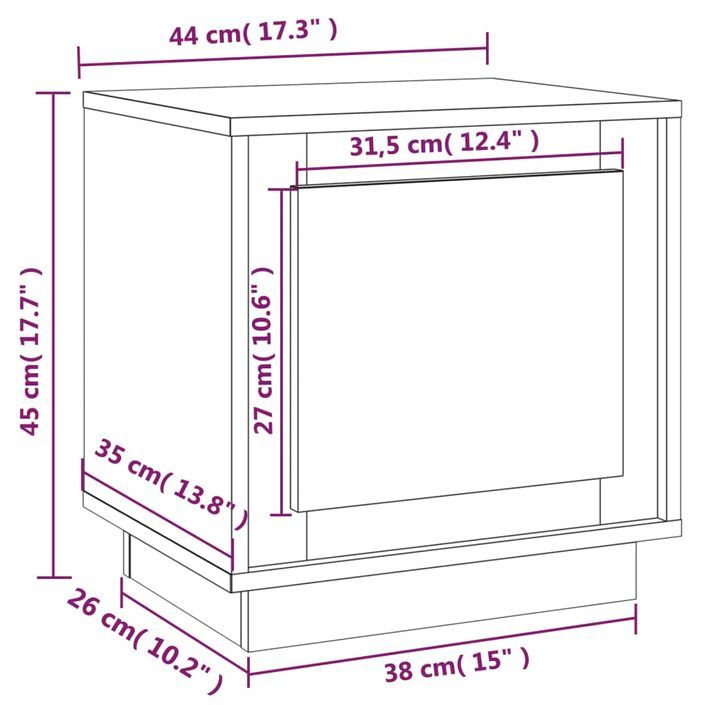 Table de chevet blanc 44x35x45 cm bois d’ingénierie - Photo n°11