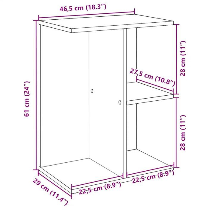 Table de chevet blanc 46,5x29x61 cm bois d’ingénierie - Photo n°10