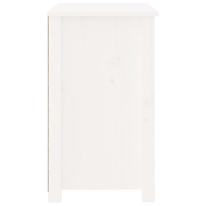 Table de chevet Blanc 50x35x61,5 cm Bois de pin massif - Photo n°4