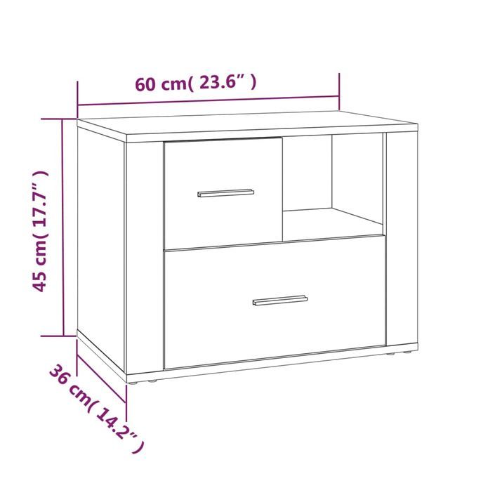 Table de chevet Blanc 60x36x45 cm Bois d'ingénierie - Photo n°11