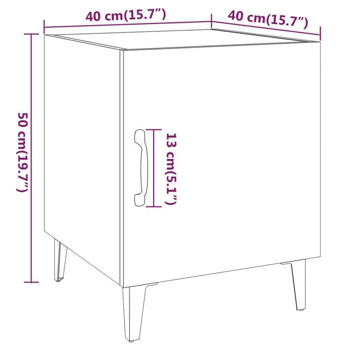 Table de chevet Blanc Bois d'ingénierie - Photo n°7