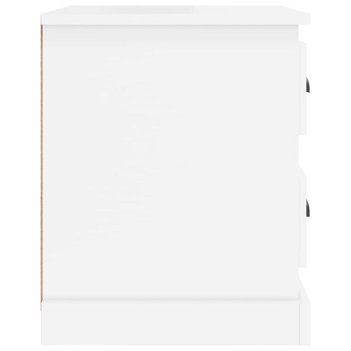 Table de chevet blanc brillant 39x39x47,5 cm Bois d’ingénierie - Photo n°8