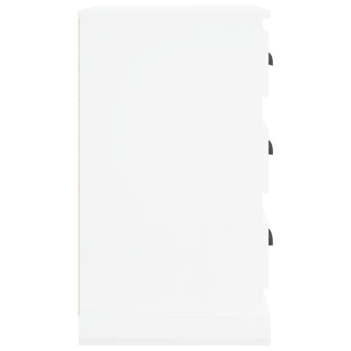 Table de chevet blanc brillant 39x39x67 cm bois d’ingénierie - Photo n°8