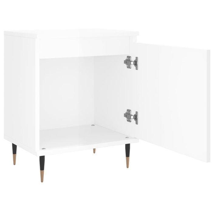 Table de chevet blanc brillant 40x30x50 cm bois d’ingénierie - Photo n°6