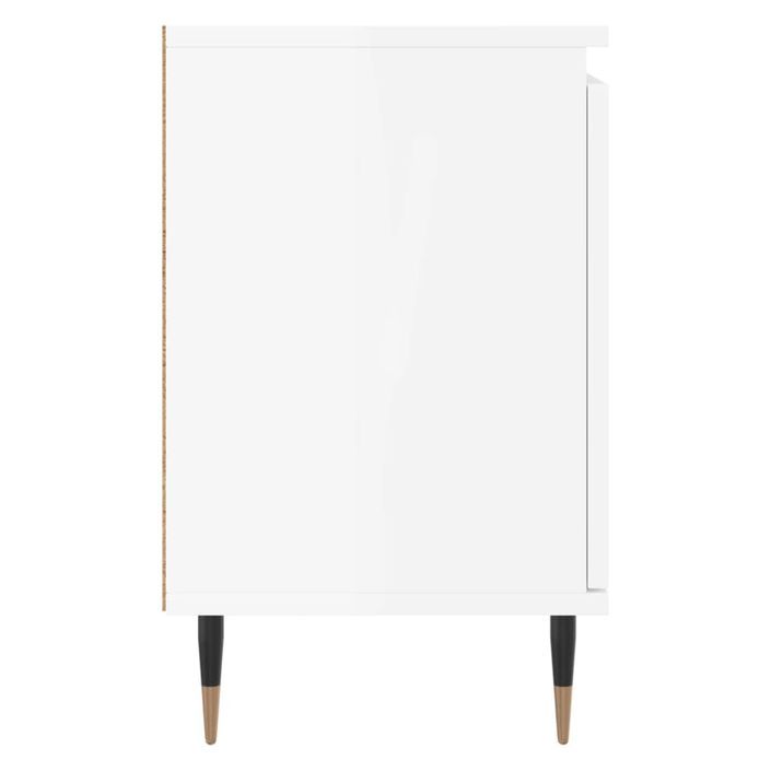 Table de chevet blanc brillant 40x30x50 cm bois d’ingénierie - Photo n°7