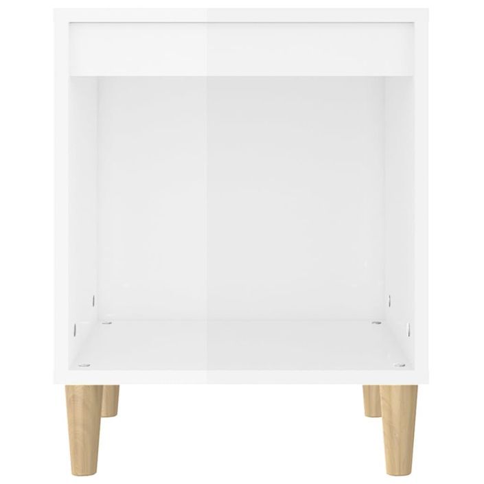 Table de chevet Blanc brillant 40x35x50 cm Bois d’ingénierie - Photo n°5