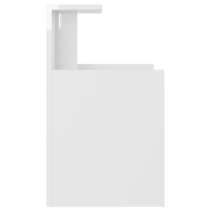 Table de chevet Blanc brillant 40x35x60 cm - Photo n°5
