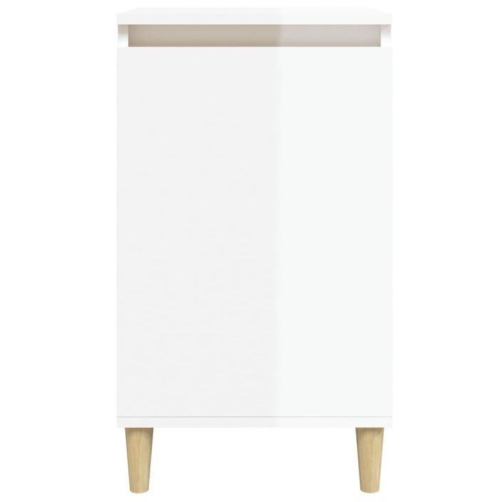Table de chevet blanc brillant 40x35x70 cm bois d’ingénierie - Photo n°5