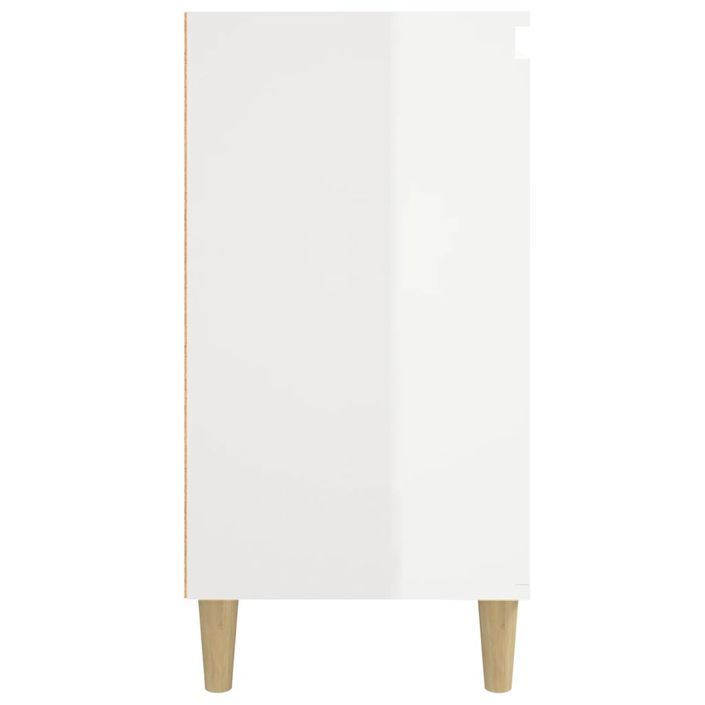 Table de chevet blanc brillant 40x35x70 cm bois d’ingénierie - Photo n°7