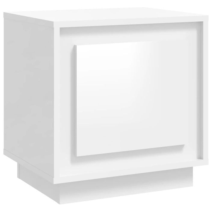 Table de chevet blanc brillant 44x35x45 cm bois d’ingénierie - Photo n°2