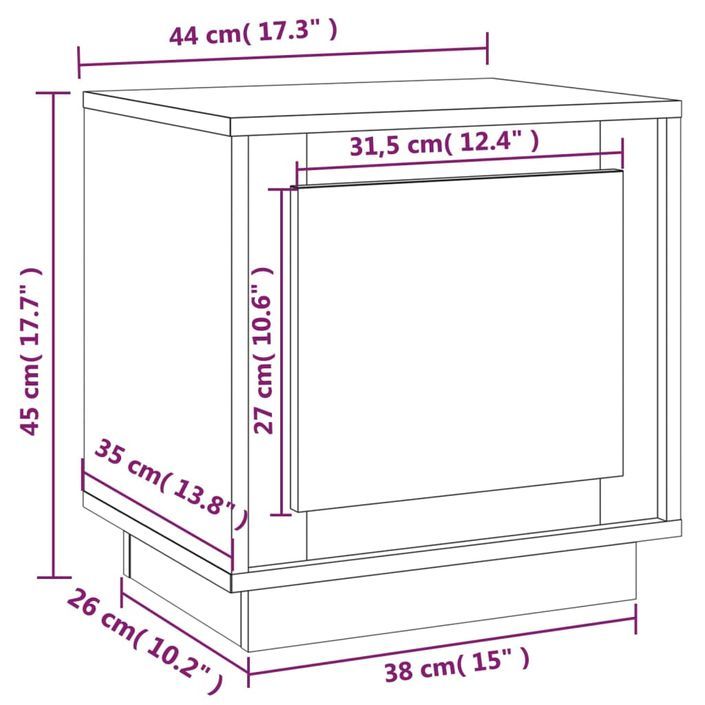 Table de chevet blanc brillant 44x35x45 cm bois d’ingénierie - Photo n°11