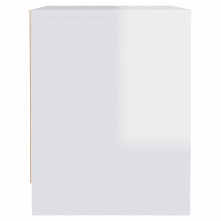 Table de chevet Blanc brillant 45x34x44,5 cm - Photo n°3