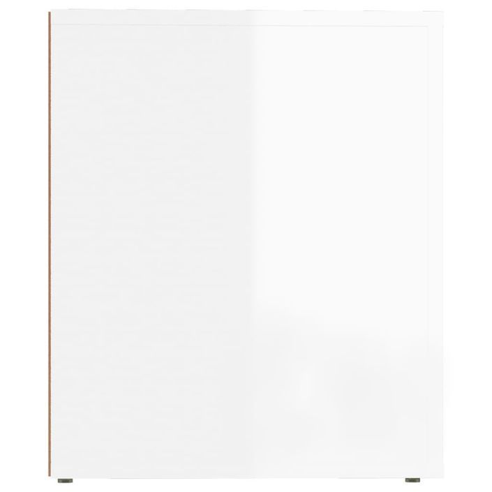 Table de chevet Blanc brillant 50x39x47 cm - Photo n°6