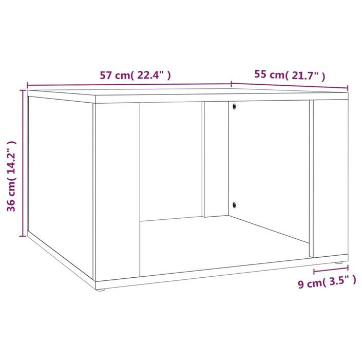 Table de chevet Blanc brillant 57x55x36 cm Bois d’ingénierie - Photo n°8