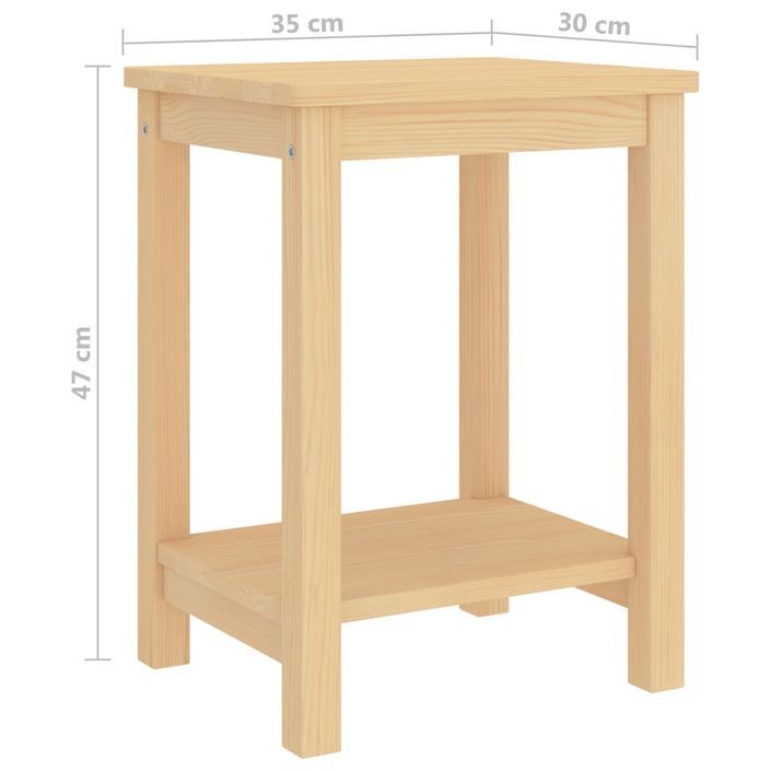 Table de chevet Bois clair 35x30x47 cm Bois de pin massif - Photo n°5