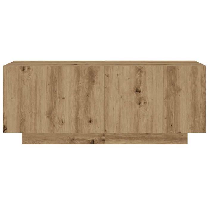 Table de chevet chêne artisanal 100x35x40 cm bois d’ingénierie - Photo n°4