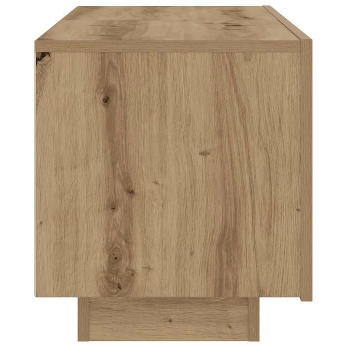 Table de chevet chêne artisanal 100x35x40 cm bois d’ingénierie - Photo n°5