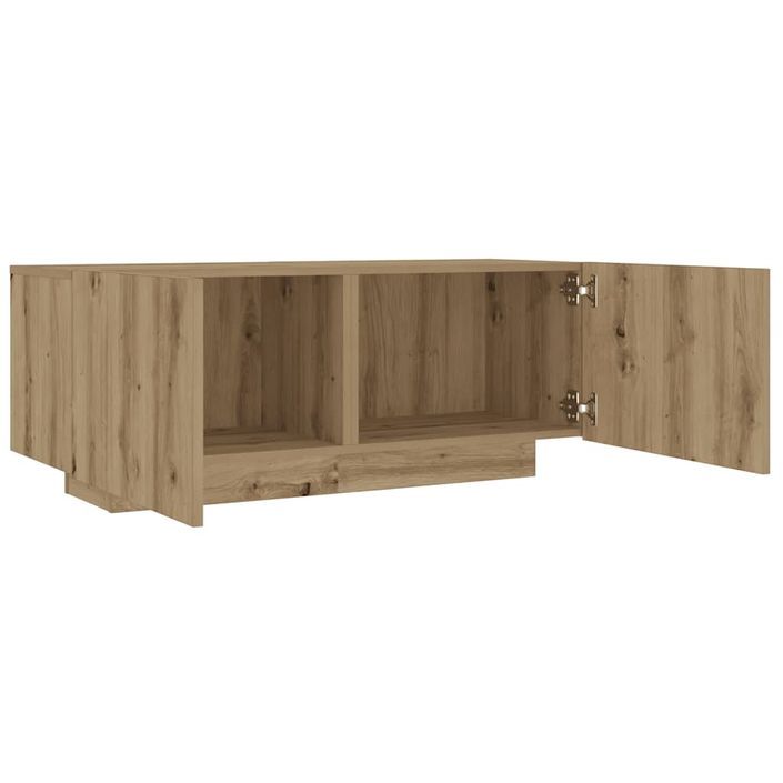 Table de chevet chêne artisanal 100x35x40 cm bois d’ingénierie - Photo n°7