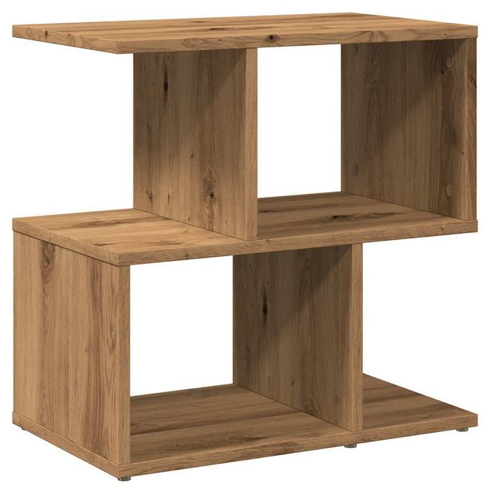 Table de chevet chêne artisanal 50x30x51,5 cm bois d'ingénierie - Photo n°6