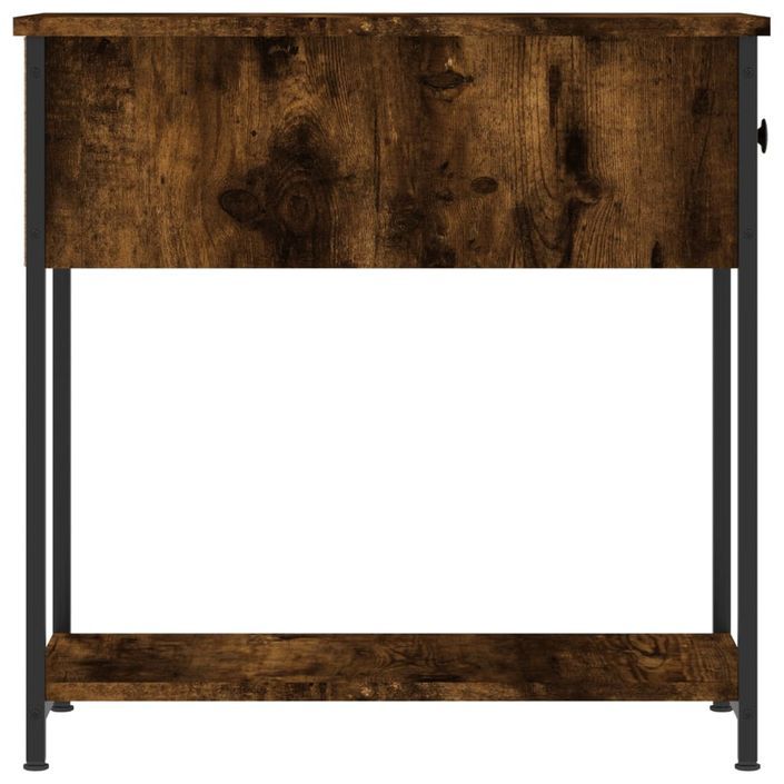 Table de chevet chêne fumé 30x60x60 cm bois d'ingénierie - Photo n°7