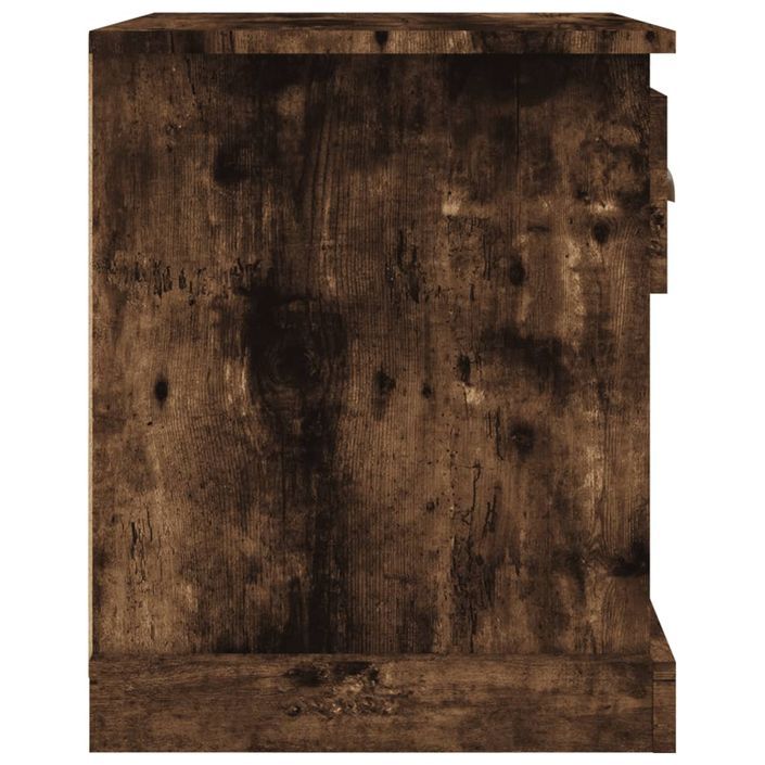 Table de chevet chêne fumé 39x39x47,5 cm bois d'ingénierie - Photo n°8