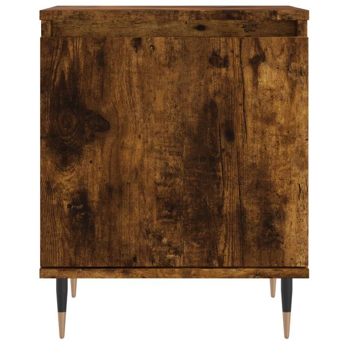 Table de chevet chêne fumé 40x30x50 cm bois d'ingénierie - Photo n°5