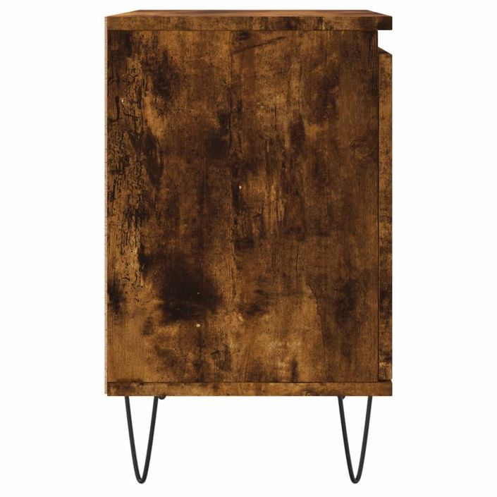 Table de chevet chêne fumé 40x30x50 cm bois d'ingénierie - Photo n°6