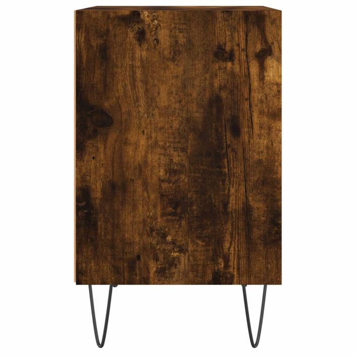 Table de chevet chêne fumé 40x30x50 cm bois d'ingénierie - Photo n°5