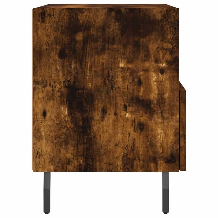 Table de chevet chêne fumé 40x35x47,5 cm bois d’ingénierie - Photo n°5