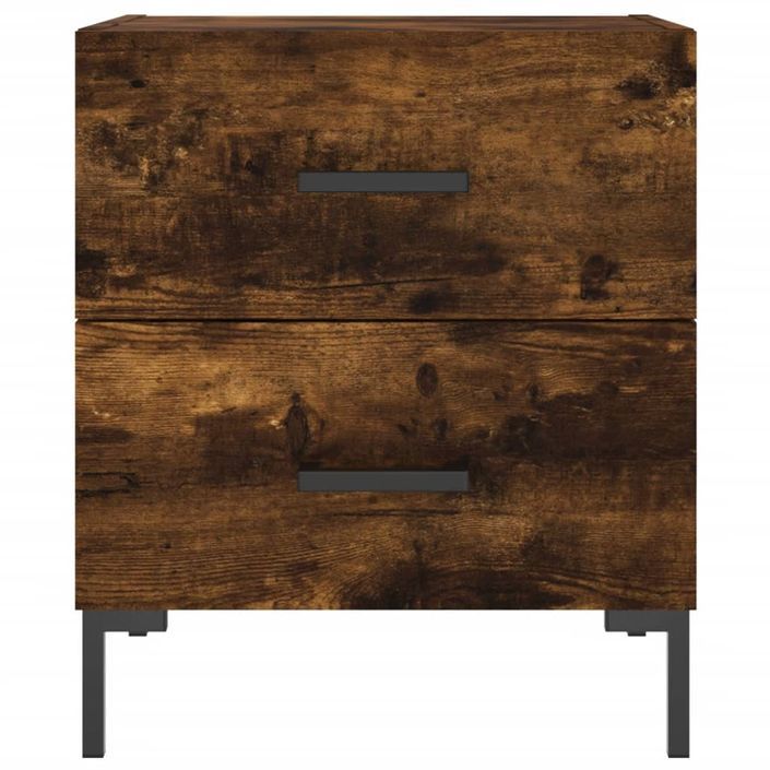 Table de chevet chêne fumé 40x35x47,5 cm bois d’ingénierie - Photo n°6