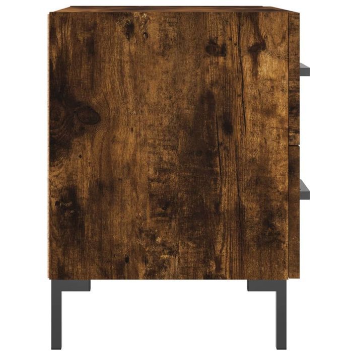 Table de chevet chêne fumé 40x35x47,5 cm bois d’ingénierie - Photo n°7