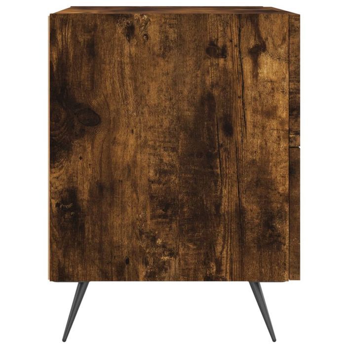 Table de chevet chêne fumé 40x35x47,5 cm bois d’ingénierie - Photo n°5