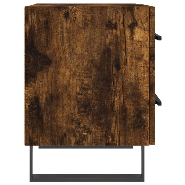 Table de chevet chêne fumé 40x35x47,5 cm bois d’ingénierie - Photo n°7
