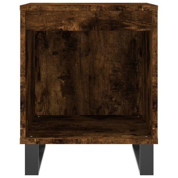 Table de chevet chêne fumé 40x35x50 cm bois d’ingénierie - Photo n°4