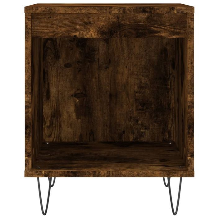 Table de chevet chêne fumé 40x35x50 cm bois d’ingénierie - Photo n°4