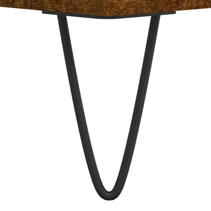 Table de chevet chêne fumé 40x35x50 cm bois d’ingénierie - Photo n°7