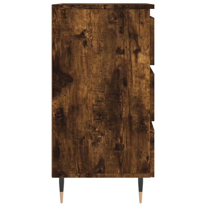 Table de chevet chêne fumé 40x35x69 cm bois d’ingénierie - Photo n°7