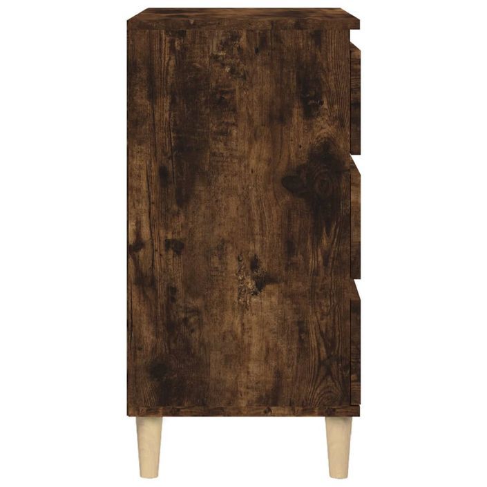Table de chevet chêne fumé 40x35x70 cm bois d'ingénierie - Photo n°8