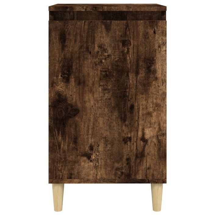 Table de chevet chêne fumé 40x35x70 cm bois d'ingénierie - Photo n°5