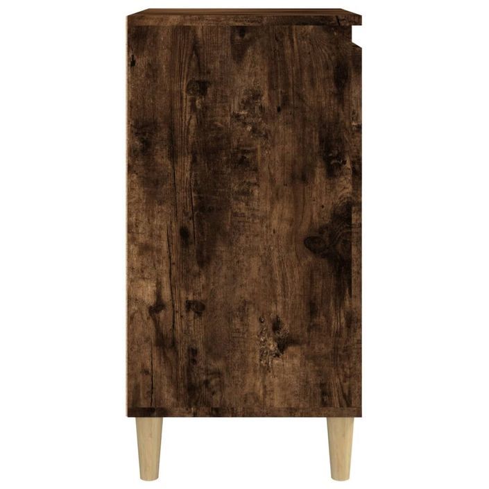 Table de chevet chêne fumé 40x35x70 cm bois d'ingénierie - Photo n°7