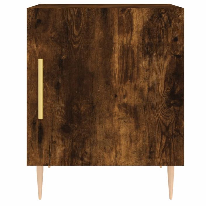 Table de chevet chêne fumé 40x40x50 cm bois d'ingénierie - Photo n°6