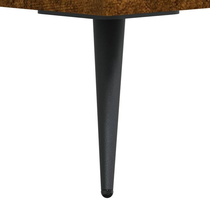Table de chevet chêne fumé 40x40x50 cm bois d'ingénierie - Photo n°11