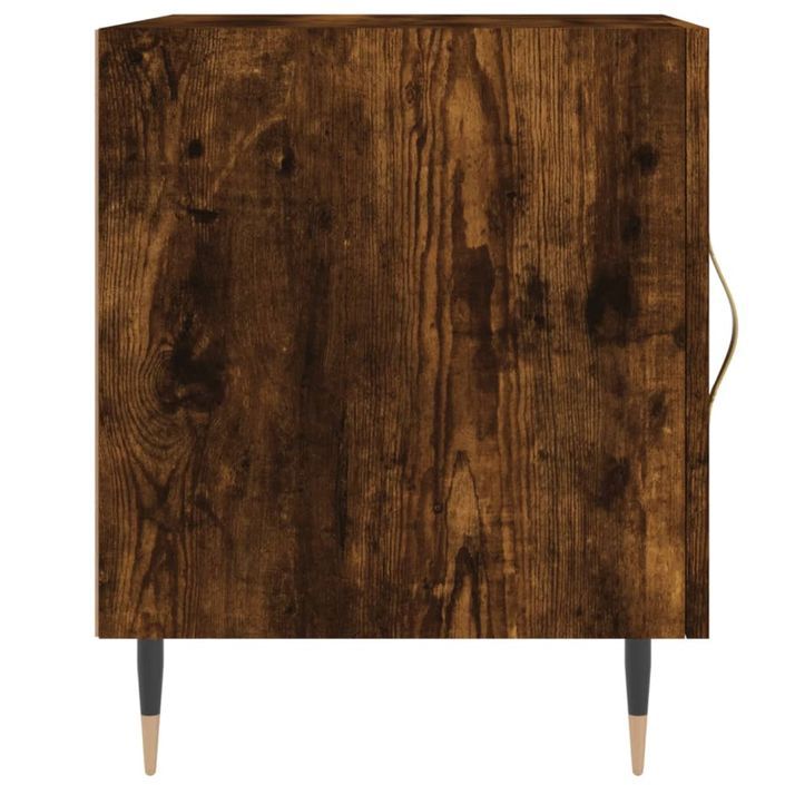 Table de chevet chêne fumé 40x40x50 cm bois d'ingénierie - Photo n°5