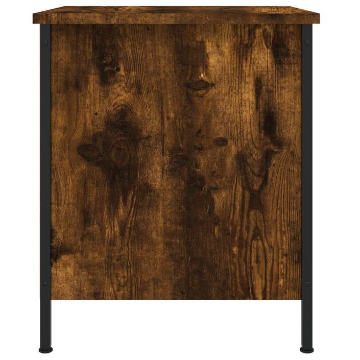 Table de chevet chêne fumé 40x42x50 cm bois d'ingénierie - Photo n°7