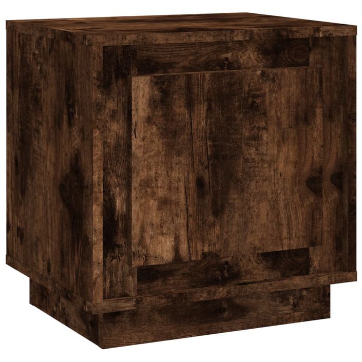 Table de chevet chêne fumé 44x35x45 cm bois d'ingénierie - Photo n°2