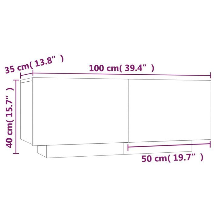 Table de chevet Chêne marron 100x35x40 cm Bois d'ingénierie - Photo n°5