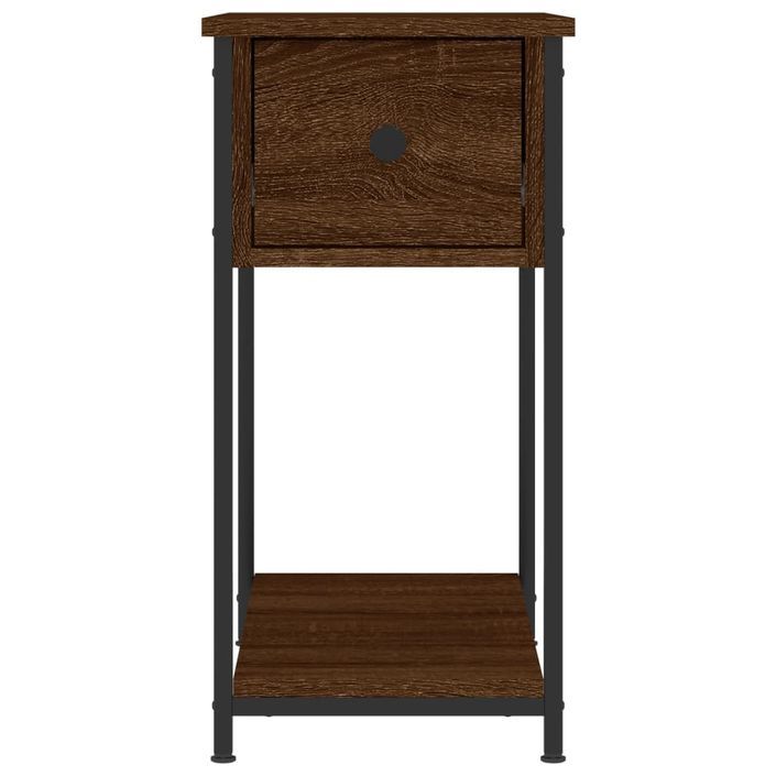 Table de chevet chêne marron 30x60x60 cm bois d'ingénierie - Photo n°5
