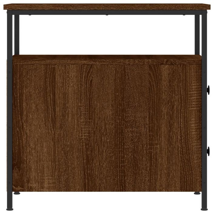 Table de chevet chêne marron 30x60x60 cm bois d'ingénierie - Photo n°7