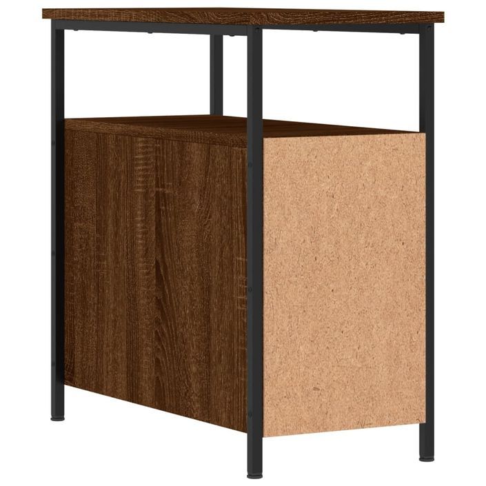 Table de chevet chêne marron 30x60x60 cm bois d'ingénierie - Photo n°8